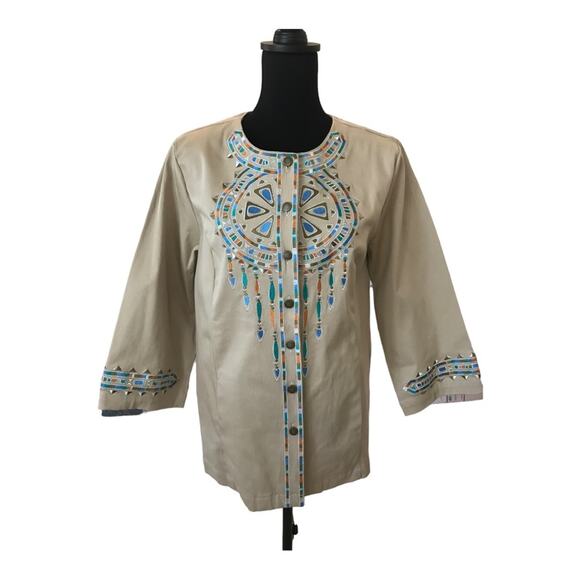 New ~  BOB MACKIE ~ Santa Fe Dream embroidered jacket ~ Size Large~ - Picture 1 of 7